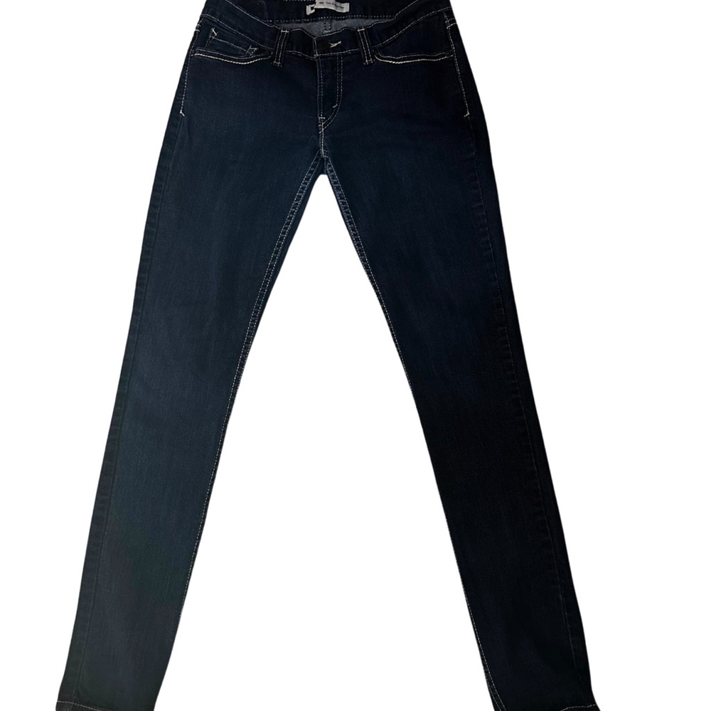 Levi's Blue Denim Jeans with Signature Stitching Too Superlow - Picture 2 of 7